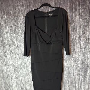 White House Black Market Black Asymmetrical Wrap Dress